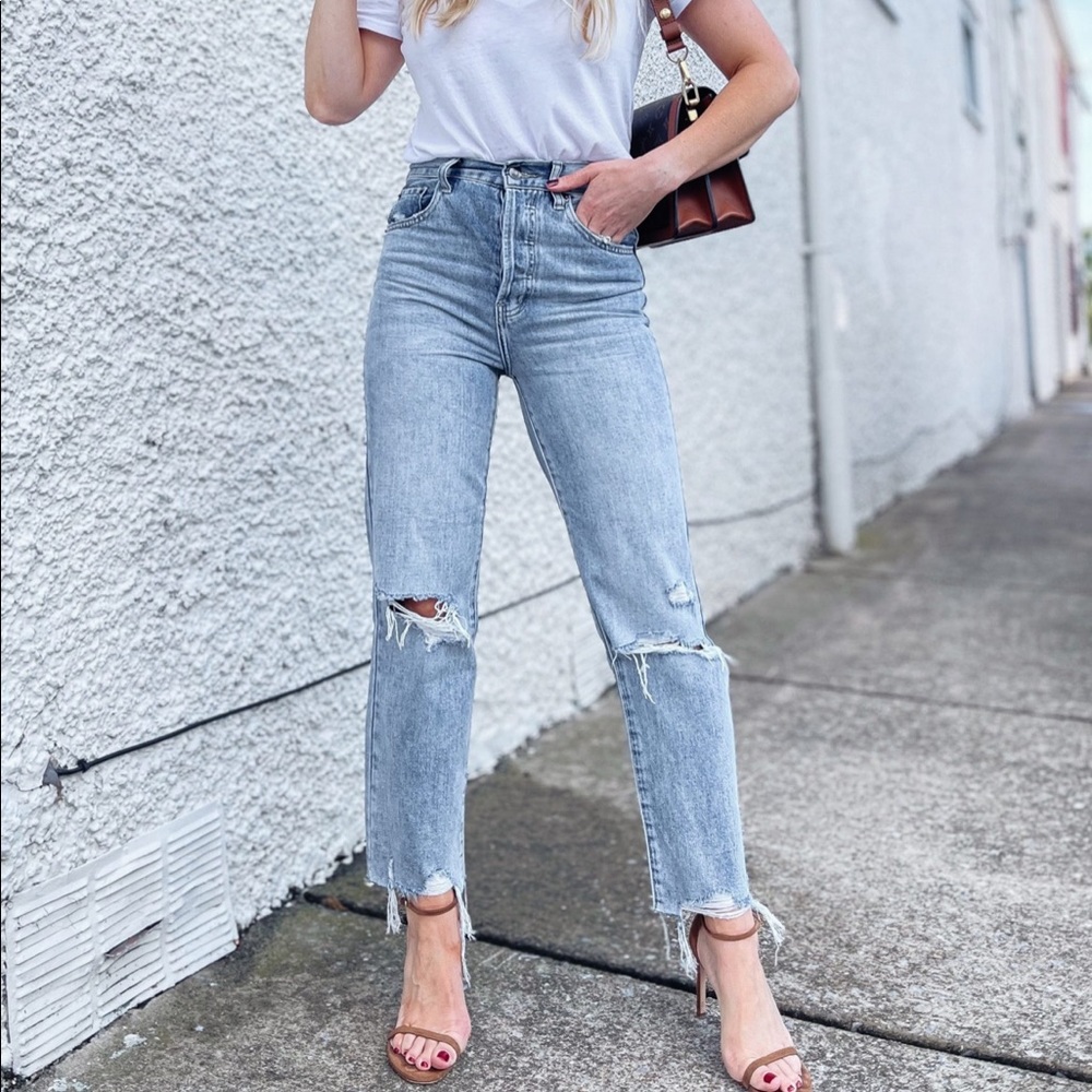 Pistola distressed cropped jean